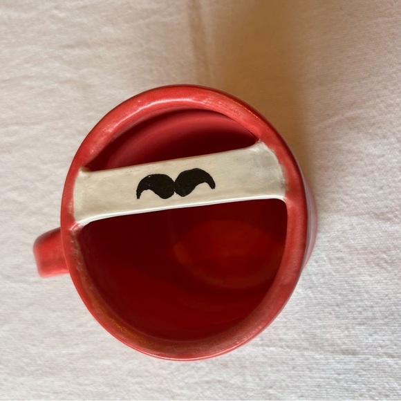 Mustache Mug Handmade Pottery Signed Pink And Black Protect Your 'Stashe! 4 Inch - Picture 2 of 6